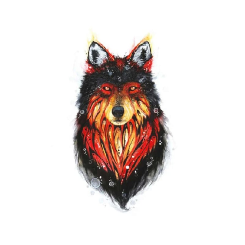 Wolf fire tattoo